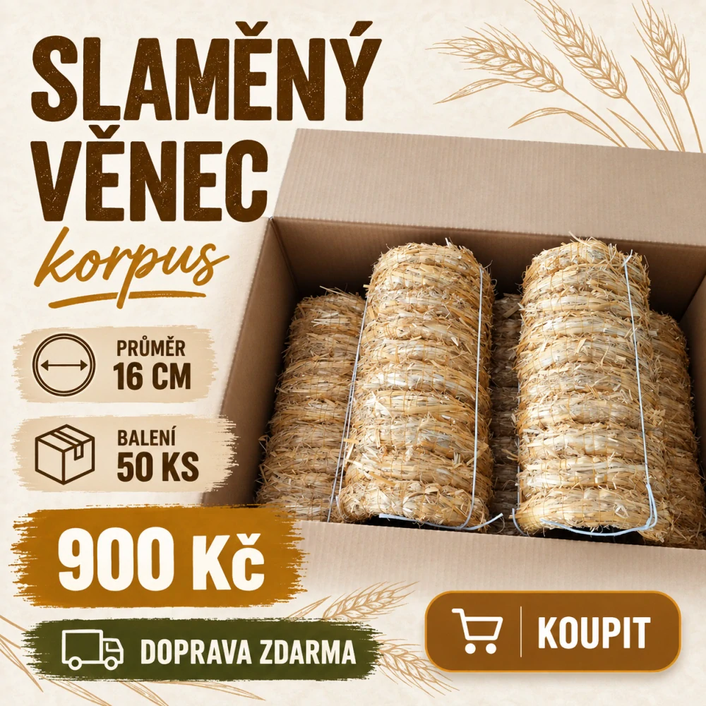 Slámový věnec průměr 16 cm KARTON 50 ks ZA 900 Kč DOPRAVA ZDARMA