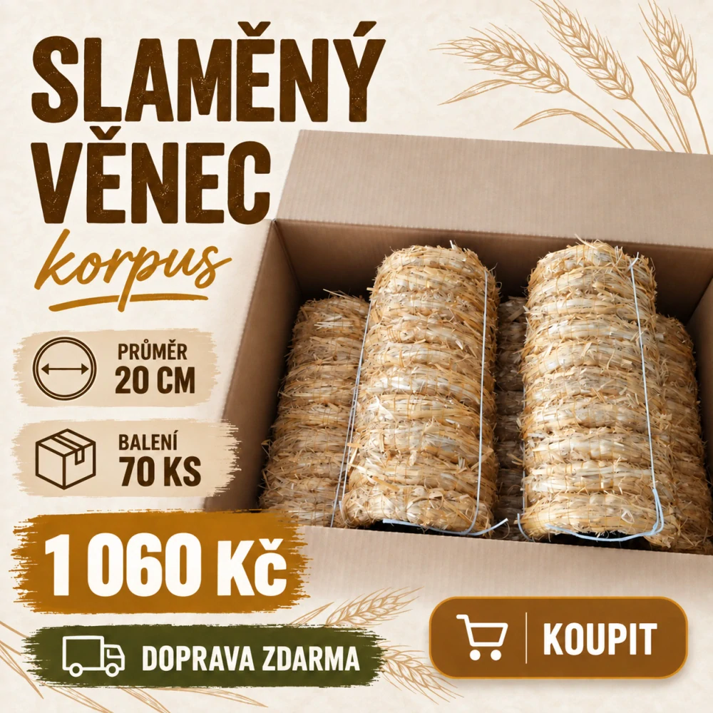 Slámový věnec průměr 20 cm KARTON 70 ks za 1060 Kč DOPRAVA ZDARMA