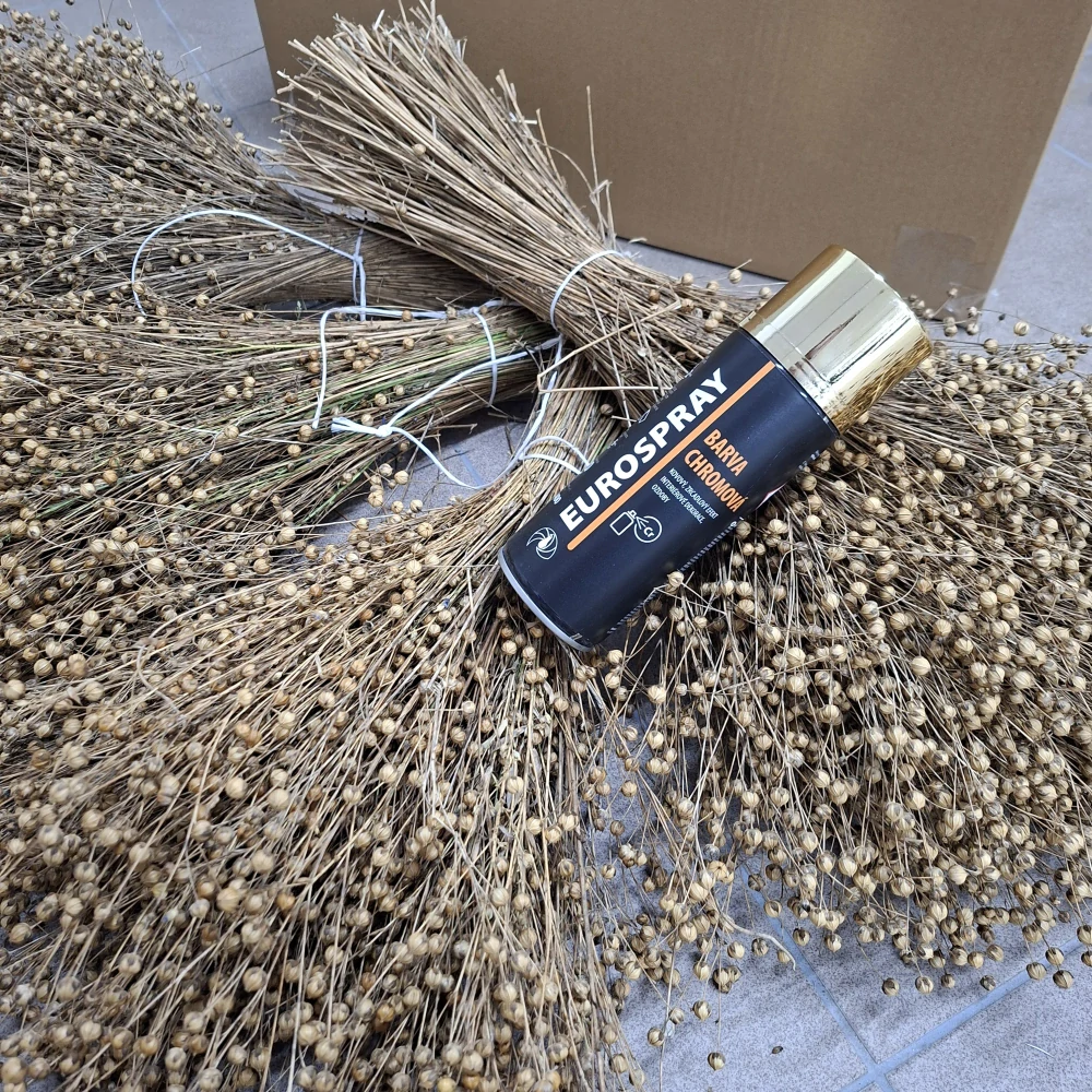 4 svazky sušený len setý (zlatohnědá barva) DOPRAVA ZDARMA + DÁREK ZLATÝ SPREJ 400 ml ZDARMA