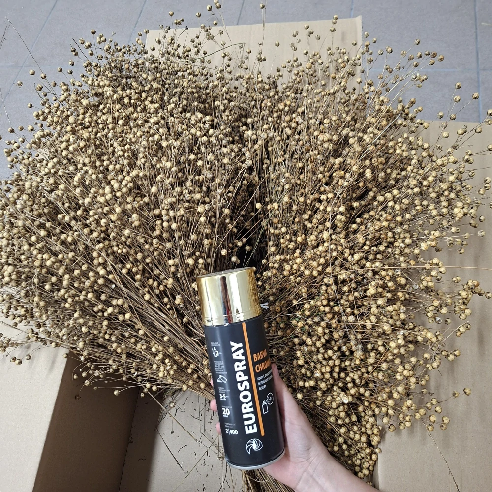 4 svazky sušený len setý (zlatohnědá barva) DOPRAVA ZDARMA + DÁREK ZLATÝ SPREJ 400 ml ZDARMA