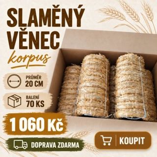 Slámový věnec průměr 20 cm KARTON 70 ks za 1060 Kč DOPRAVA ZDARMA
