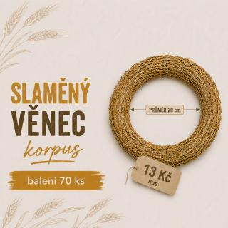 Slámový věnec průměr 20 cm  (13 Kč kus) KARTON 70 ks