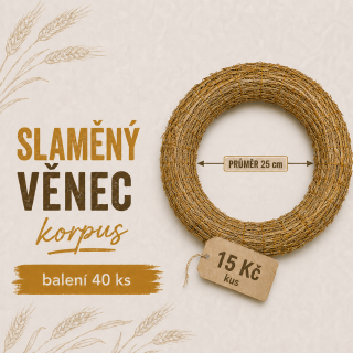 Slámový věnec průměr 25 cm (15 Kč kus) KARTON 40 ks 