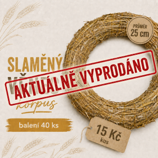 Slámový věnec průměr 25 cm (15 Kč kus) KARTON 40 ks 