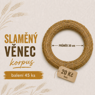 Slámový věnec průměr 30 cm (20 Kč kus) KARTON 45 ks 