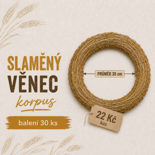 Slámový věnec průměr 35 cm (22 Kč kus) KARTON 30 ks 