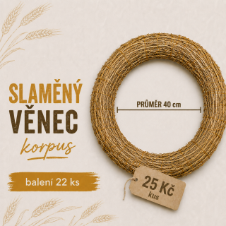 Slámový věnec průměr 40 cm /8 cm (25 Kč kus) KARTON 22 ks 