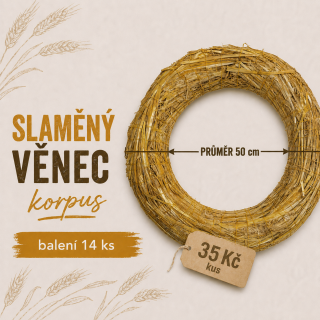 Slámový věnec průměr 50/8 cm (35 Kč kus) KARTON 14 ks 