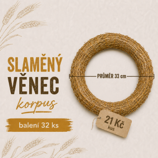 Slámový věnec průměr 33 cm (21 Kč kus) KARTON 32 ks 