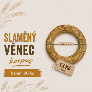 Slámový věnec průměr 16 cm (13 Kč kus) KARTON 90 ks
